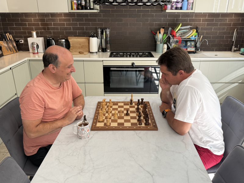 Matthew Teaching Chess